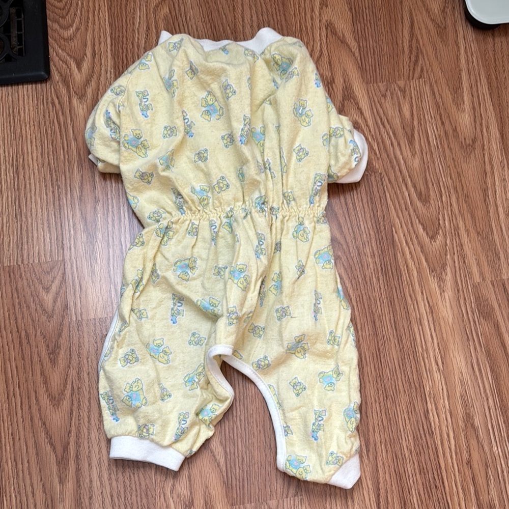 Vintage dog pajamas with Yellow and Blue Print